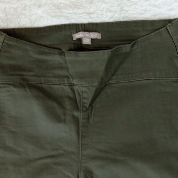 Women's 2 Pocket Pull-on, Tapered Leg, Stretch Jeans Size 12W (Olive Green) NEW - Picture 3 of 6
